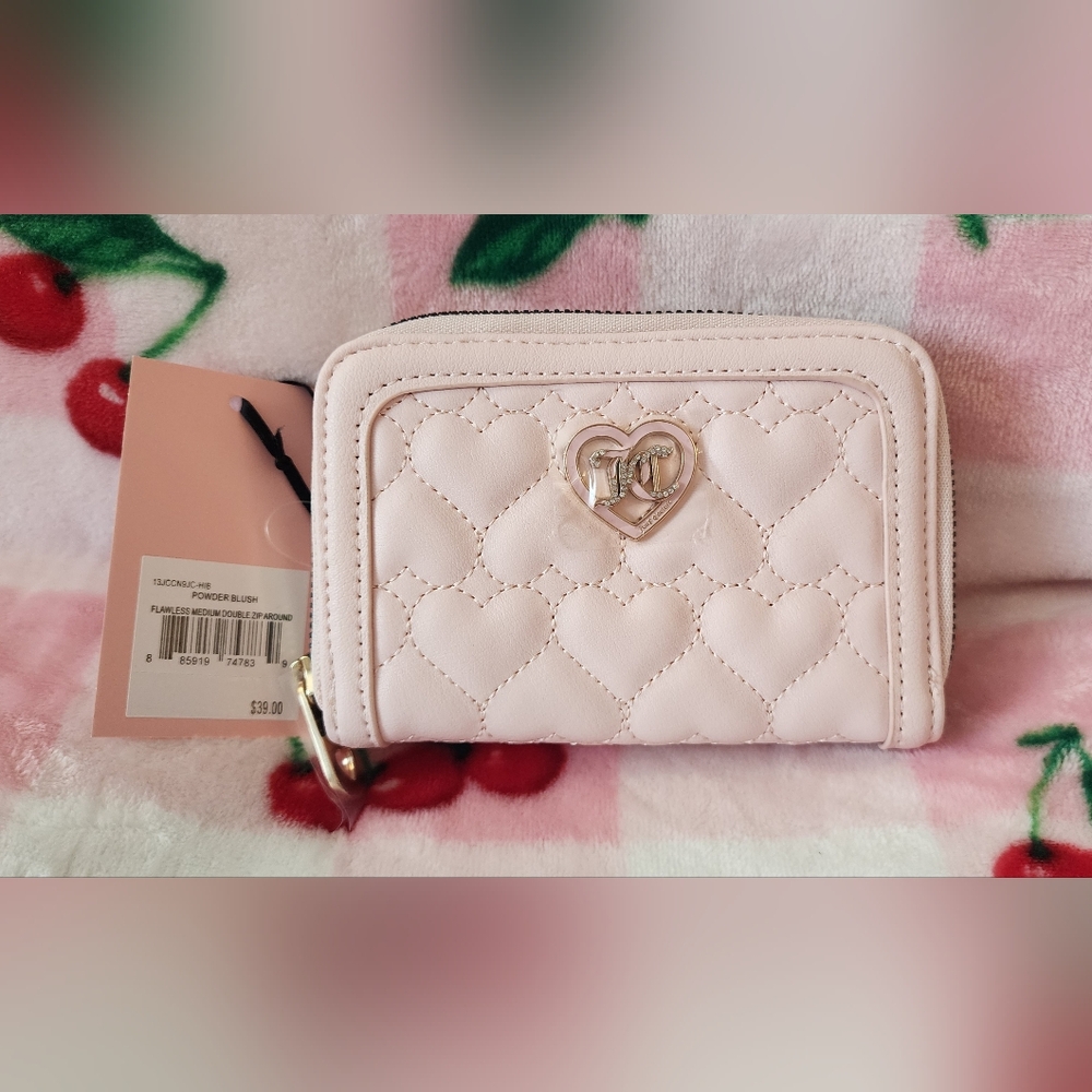 Juicy Couture Pink Flawless Doubke Zip Wallet